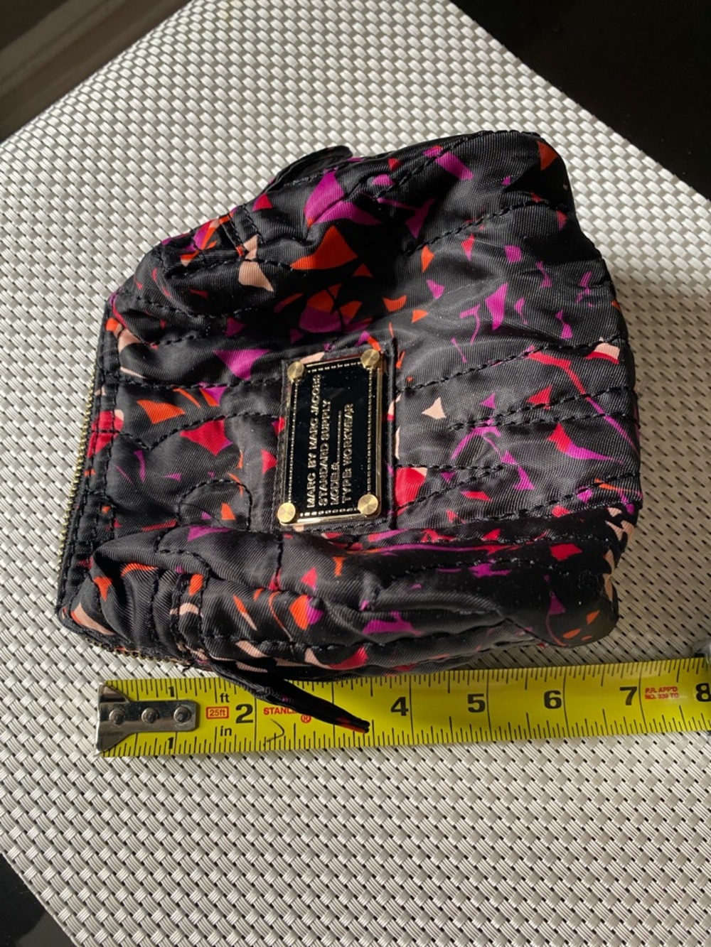 Marc by Marc Jacobs Black Cosmetic Pouch with Pink and Orange Print - Picture 7 of 8